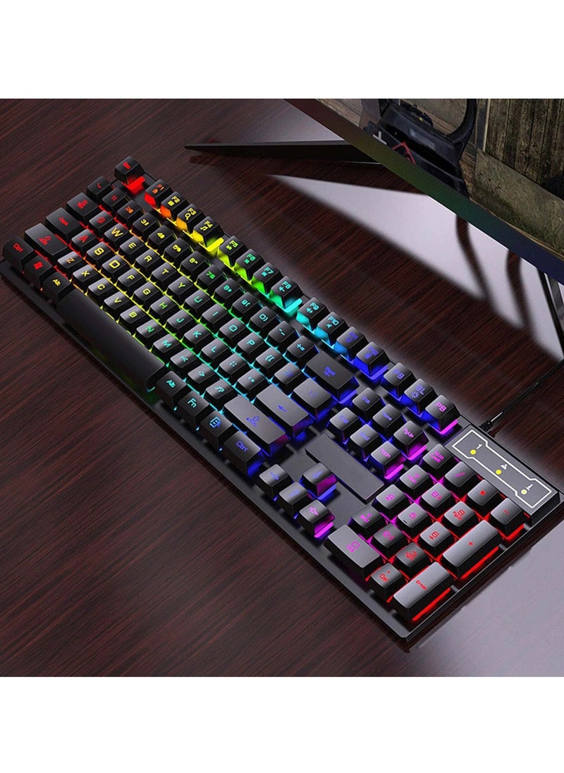 Generic - FOREV Gaming Keyboard and Mouse Set, Model FV-Q3055, Rainbow Backlight, Mechanical Design, USB 2.0. - Image 1