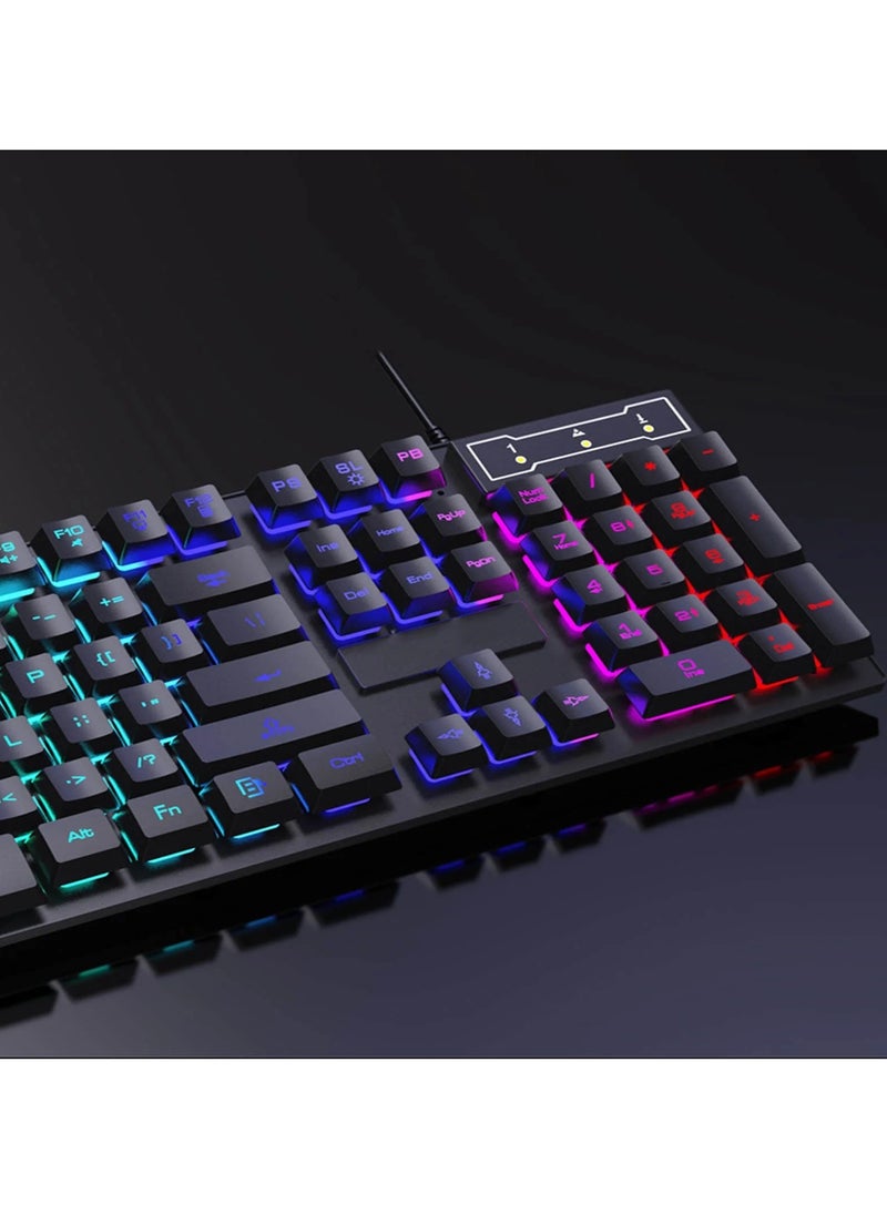 Generic - FOREV Gaming Keyboard and Mouse Set, Model FV-Q3055, Rainbow Backlight, Mechanical Design, USB 2.0. - Image 1