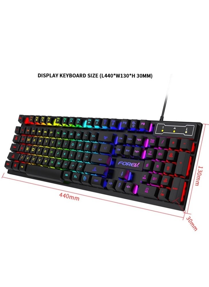 Generic - FOREV Gaming Keyboard and Mouse Set, Model FV-Q3055, Rainbow Backlight, Mechanical Design, USB 2.0. - Image 1