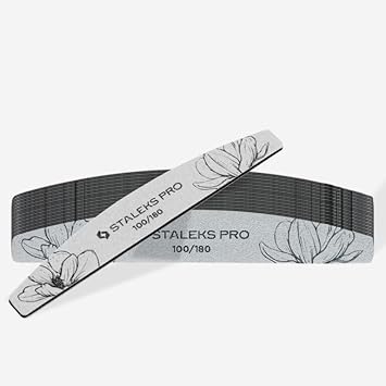 STALEKS مبرد أظافر معدني محترف STALEKS PRO 100 و 180 حبيبة لتجميل الأظافر والعناية بالقدمين مثالي للأظافر الطبيعية والصناعية مجموعة للاستخدام الفردي مكونة من 25 قطعة Staleks Expert NFE40 100180 - Image 1