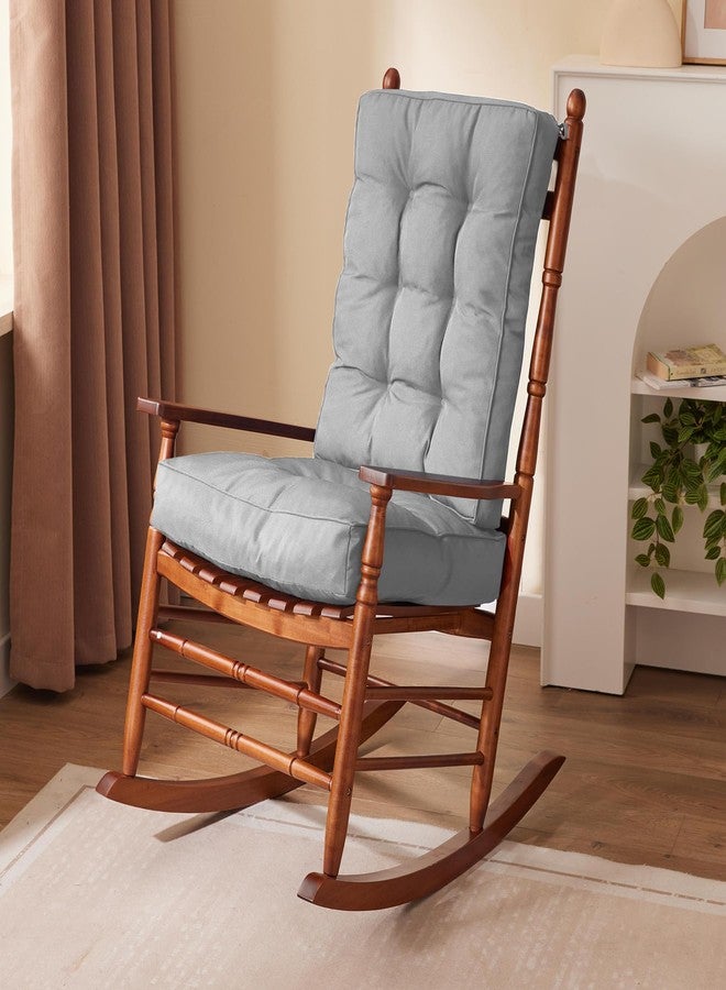 IPYNBAP Rocking Chair Cushion Set, Waterproof and Fade-Resistant Patio Chair Cushions, Tufted Chair Pads for Rocker Furniture, Indoor/Outdoor Seat Cushions with Ties, 17x17 Inch, Light Grey - Image 1
