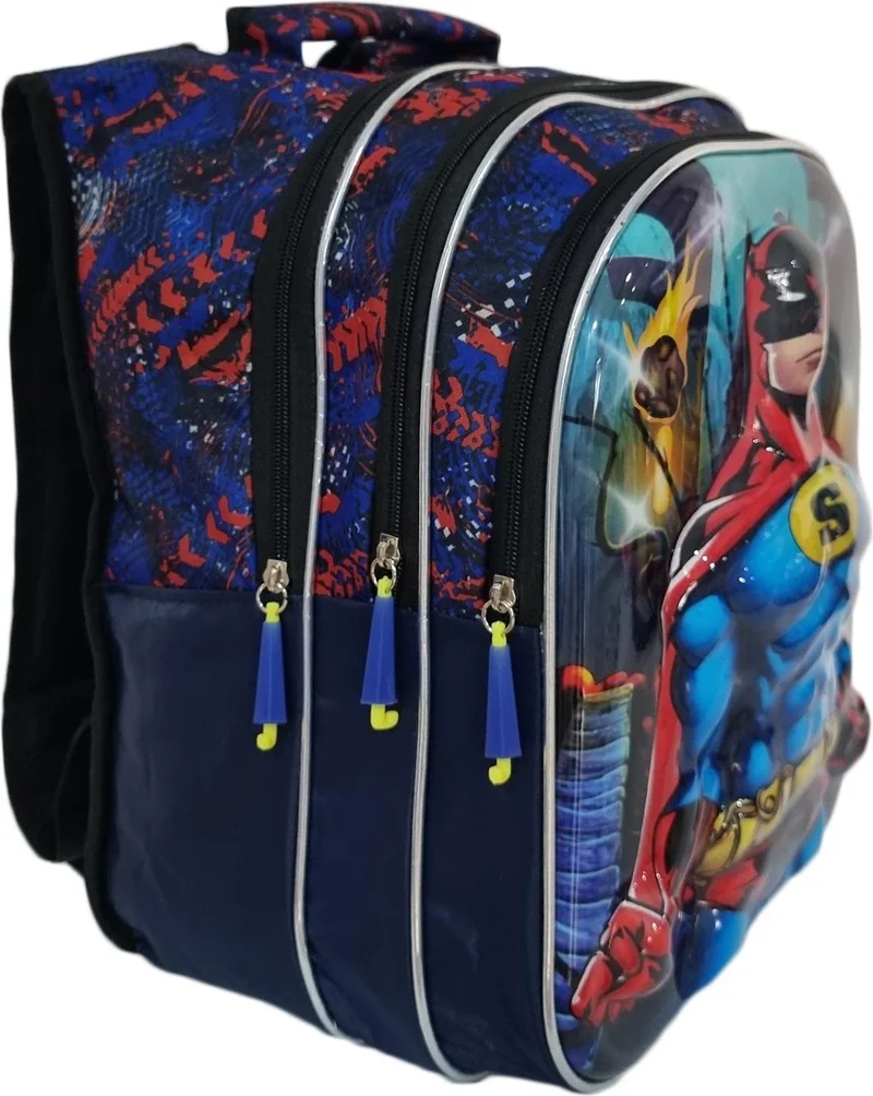 Masho Trend Embossed Super Batman School Bag + Lunch Batman Bag Primary School Bag Boys School Bag