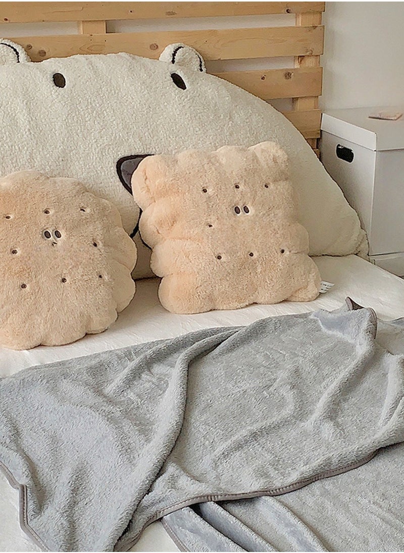 Generic - Biscuit Pillow And Blanket Can Be Used For Both Car And Sofa Cushions, Suitable For Travel, Airplanes, Trains, Beds, Offices, And Rest - Image 1