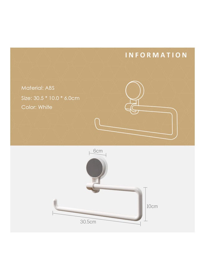 Alyashmac Wall Mounted Paper Towel Holder White 31x2.5x10cm - Image 4