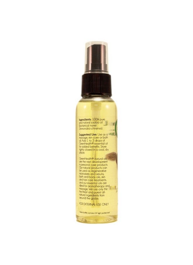 GreenHealth - 2 Fl Oz Jojoba 100% Pure Cold Pressed Unrefined Wblack Spray Caprevitalizes Hair And Gives Skin A Radiant And Youthful Look Great For Lips Cuticles Stretch Marks Beard Leaving You Vibrant. - Image 1