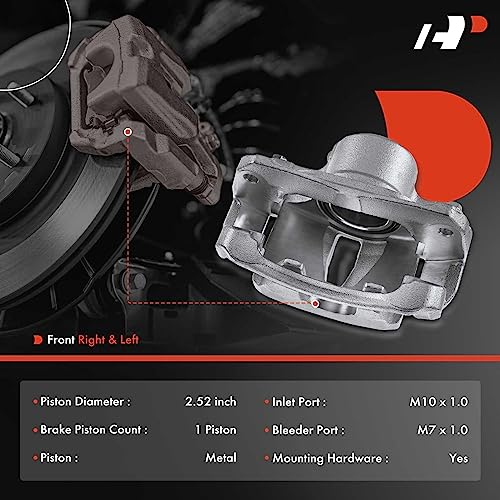 A-Premium Disc Brake Caliper Assembly with Bracket Compatible with Select Toyota Models - Camry 2002 2003 2004 2005 2006, L4 2.4L, V6 3.0L - Front Driver and Passenger Side, 2-PC Set - Image 2