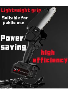 Generic Upgraded Mini Chainsaw 6 Inch Electric Chainsaw 48V Battery Powered 1500mAh Battery One-Hand Portable Electric Saw for Wood Cutting Tree Branch Trimming Wood Cutting Gardening  - Image 3