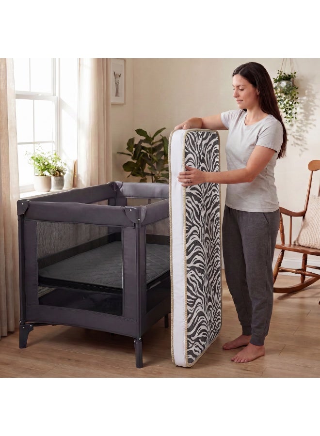 مرتبة سرير أطفال للسفر فاخرة 120 × 60 سم، بسُمك 10 سم – مبطنة، جيدة التهوية ومضادة للحساسية (المرتبة فقط) - Image 3