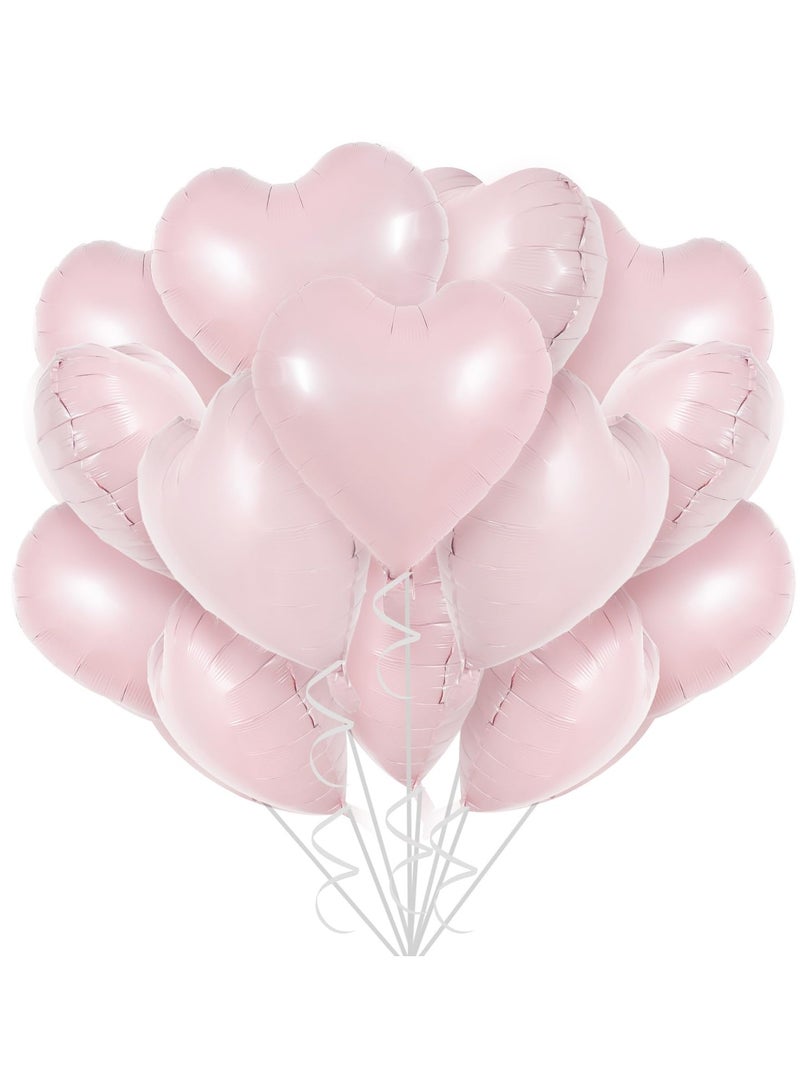 بيوينتي بالونات هيليوم على شكل قلب بلون بينك فاتح عبوة من 20 قطعة قلوب زهري كريمي لعيد ميليجر - Image 1