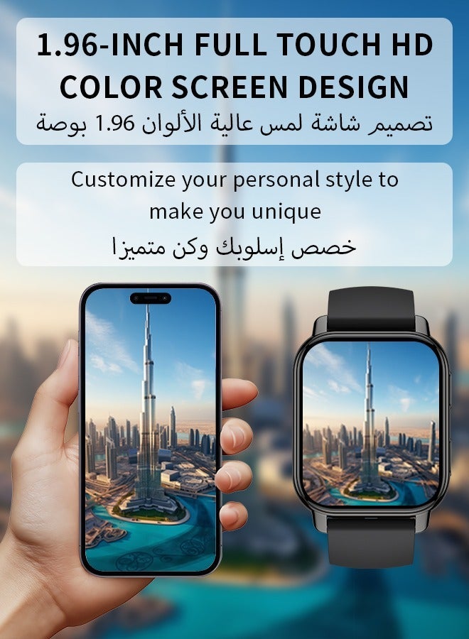 WAPIK Korean Brand P5S Smart Watch,Business Smartwatch,Waterproof Fitness Watch, Bluetooth Calling,Smart watch for Men, Zinc Alloy Vacuum Plating, Heart Rate Monitoring,Smart watch for women Black - Image 3