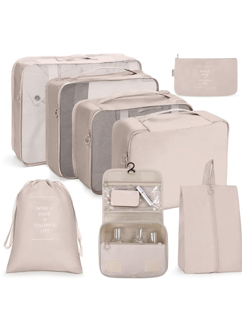 DubaiGallery 8Pcs Packing Cubes for Storage Luggage Packing Organizer Travel Packing Cubes Set Clothes Shoes Storage Travel Organizer Bags for Luggage - Image 1