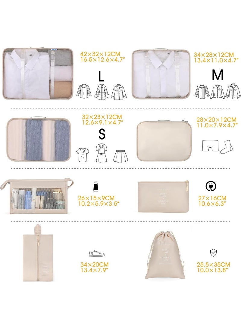 DubaiGallery 8Pcs Packing Cubes for Storage Luggage Packing Organizer Travel Packing Cubes Set Clothes Shoes Storage Travel Organizer Bags for Luggage - Image 4