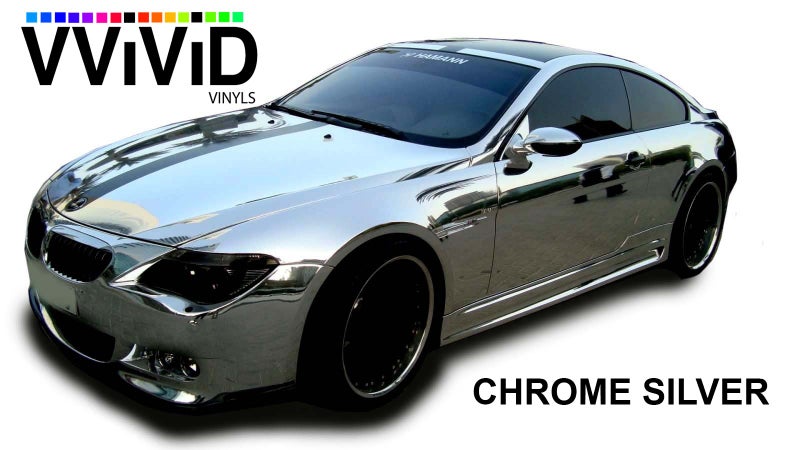 VViViD Gloss Chrome Silver Vinyl Wrap Adhesive Film Roll Air Release DIY Decal Sheet (12 Inch x 60 Inch) - Image 3