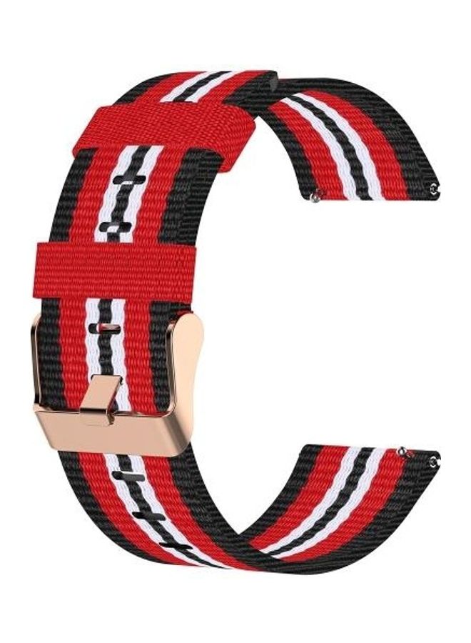 NIBEMINENT Canvas Replacement Band For Fitbit Versa Black/Red/White - Image 2