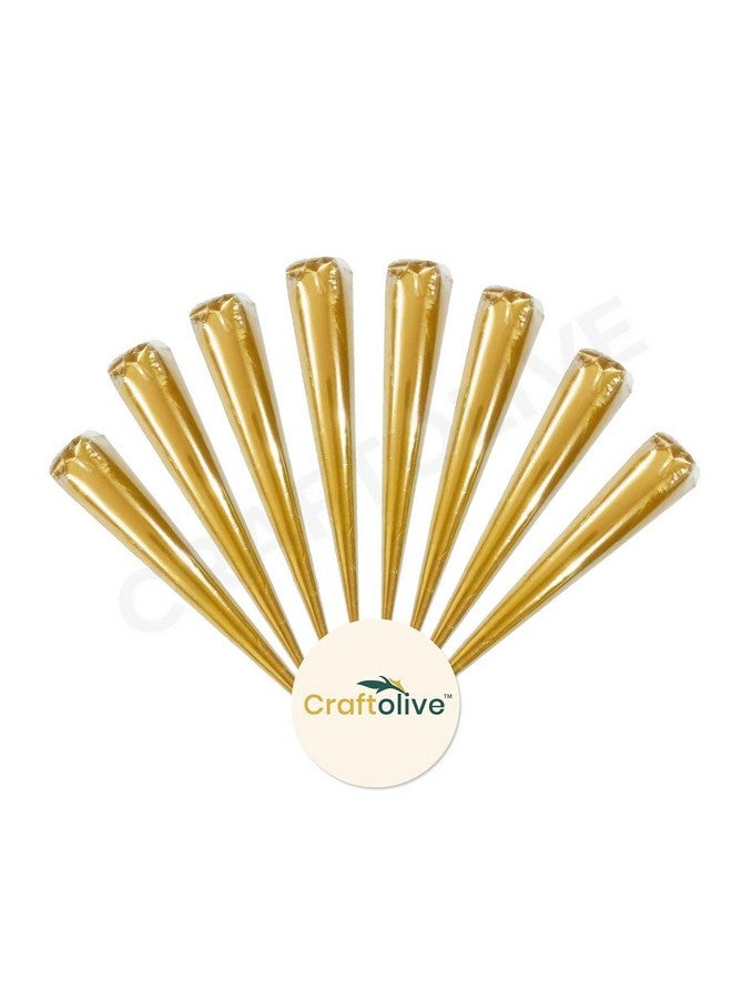 Craftolive Golden Ceramic Cones (Liquid Paste) for Arts & Crafts, Lippan Art and Decorative Purposes, Pack of 8 Cones - Image 1