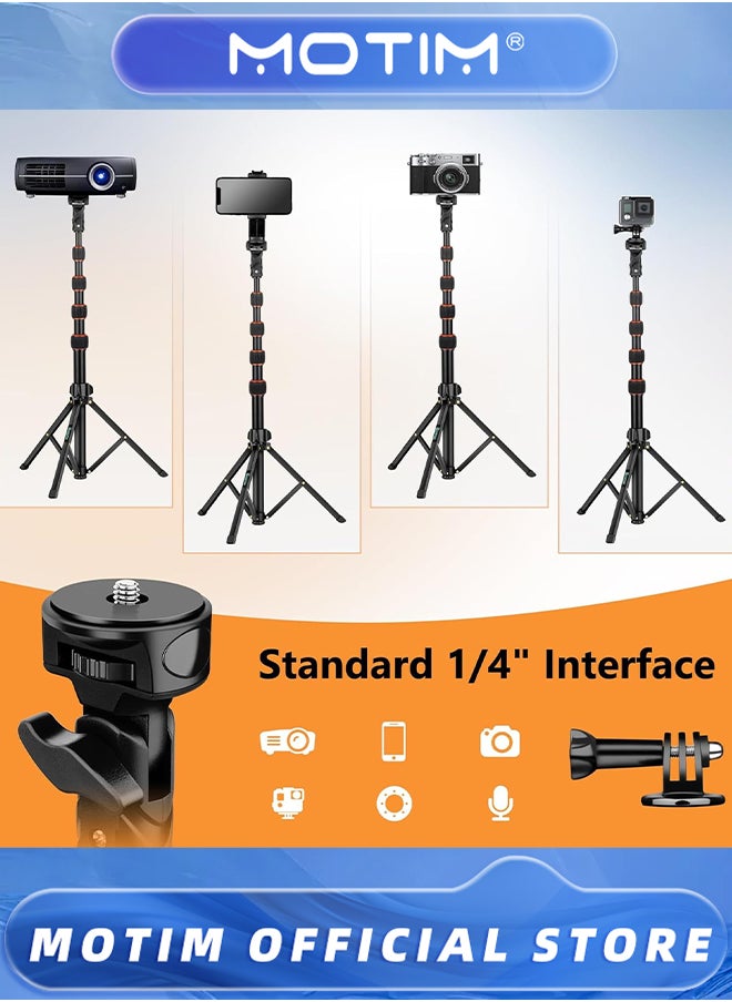 Motim - 1.7m Phone Tripod Stand with Remote and Phone Holder Tripod Stand for Phone & Camera Compatible with iPhone Android Phones - Image 1