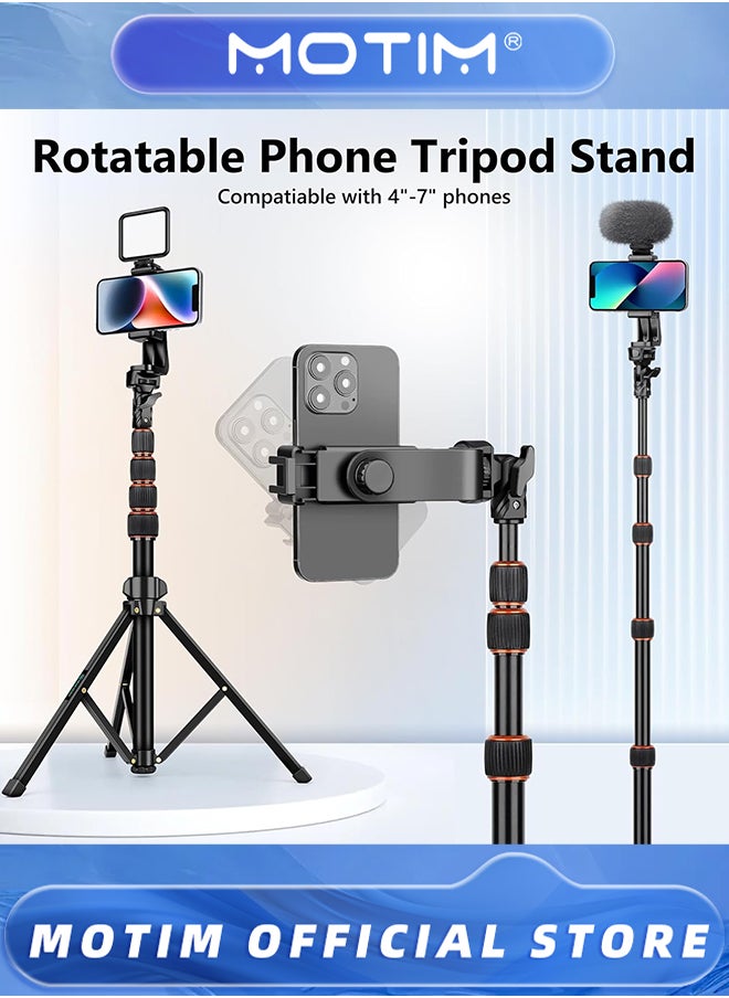 Motim - 1.7m Phone Tripod Stand with Remote and Phone Holder Tripod Stand for Phone & Camera Compatible with iPhone Android Phones - Image 1