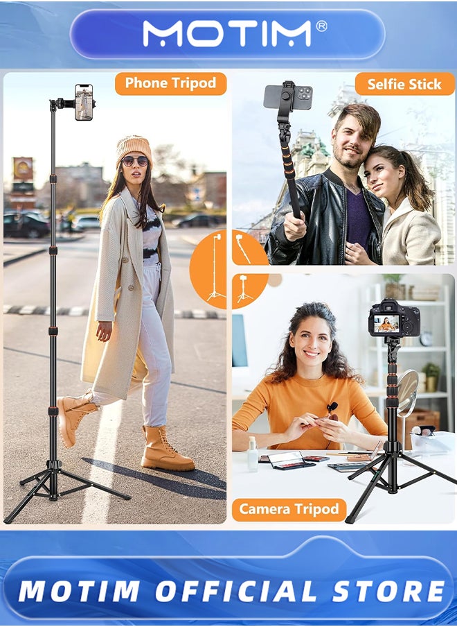 Motim - 1.7m Phone Tripod Stand with Remote and Phone Holder Tripod Stand for Phone & Camera Compatible with iPhone Android Phones - Image 1