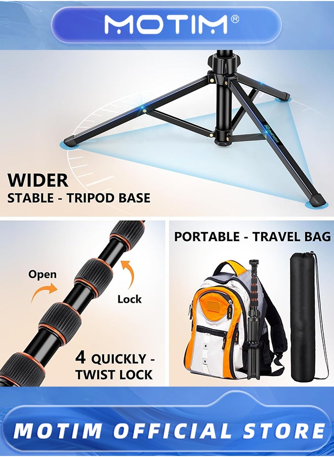 Motim - 1.7m Phone Tripod Stand with Remote and Phone Holder Tripod Stand for Phone & Camera Compatible with iPhone Android Phones - Image 1