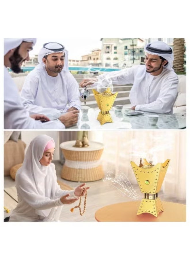 JAJEEK Luxury Electric Bakhoor Burner – USB Rechargeable Oud & Incense Diffuser for Car, Home & Office | Adjustable Heat Settings | Portable Aromatherapy Burner for Bukhoor | Elegant & Safe Electric Mabkhara with Smokeless Heating Technology - Image 2