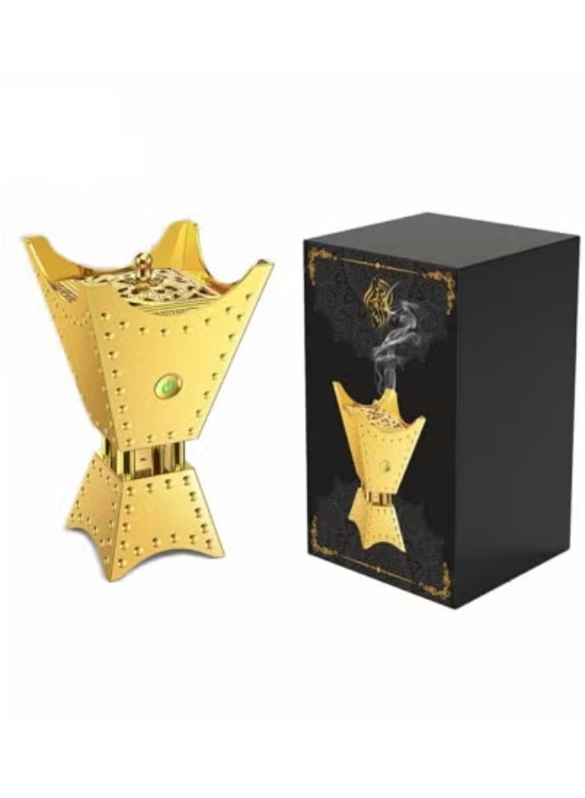 JAJEEK Luxury Electric Bakhoor Burner – USB Rechargeable Oud & Incense Diffuser for Car, Home & Office | Adjustable Heat Settings | Portable Aromatherapy Burner for Bukhoor | Elegant & Safe Electric Mabkhara with Smokeless Heating Technology - Image 1