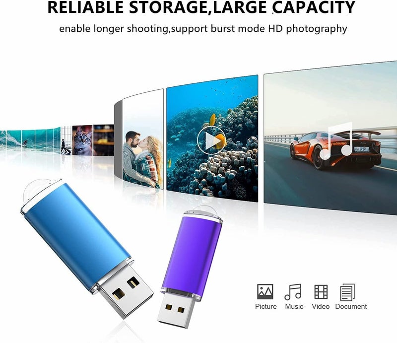 K&ZZ 16GB USB Flash Drive 5 Pack USB 2.0 Thumb Drives Memory Stick Gig Drive 16G Pen Drive USB Stick Flash Stick Jump Drive for PC Laptop, Multicolored - Image 3