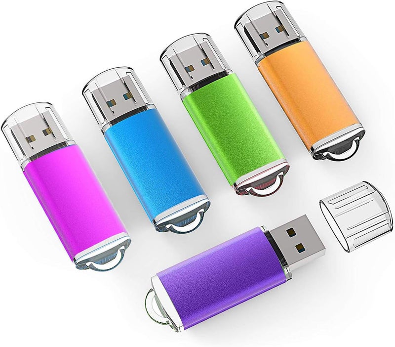 K&ZZ 16GB USB Flash Drive 5 Pack USB 2.0 Thumb Drives Memory Stick Gig Drive 16G Pen Drive USB Stick Flash Stick Jump Drive for PC Laptop, Multicolored - Image 1