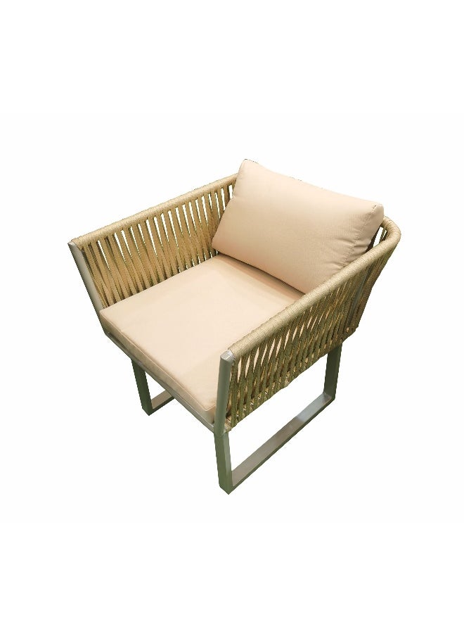 Oasis Casual ALUMINIUM BEIGE ROPE DINING SET WITH BEIGE CUSHION  - Image 2