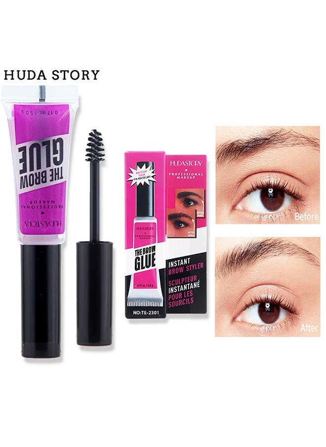 HUDA STORY The Brow Glue, Long-Lasting Eyebrow Shaping Adhesive, Transparent Waterproof Wild Eyebrow Cream, Eyebrow Shaper 5.0G  - Image 2