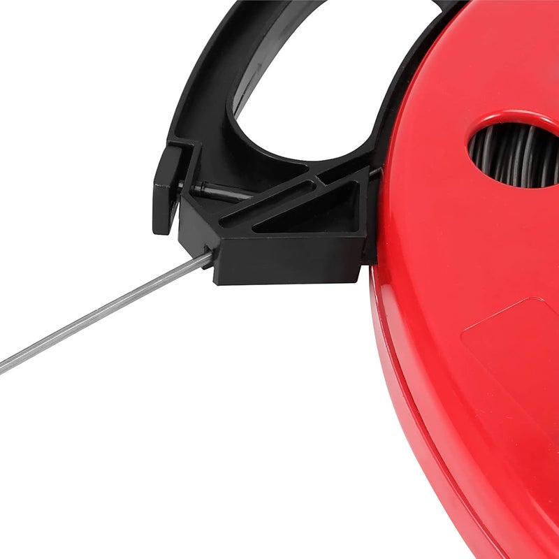 JAPCHET JAPCHET 18 Inch x 200 Ft Fish Tape Electrical Fish Tape Steel Wire Puller with Highimpact Plastic Case and Double Loop Tip for Electric or Communication Wire Puller Red  - Image 3