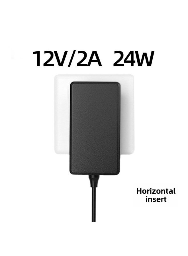 DC12v Power Supply 12v2a/3a/4a/5a/6a Power Adapter In The United States, And Britain Small Household Appliances Horizontal Plug Power Supply-Color:12v2a/24w-Specifications:European Standard Dc 2.5*0.7