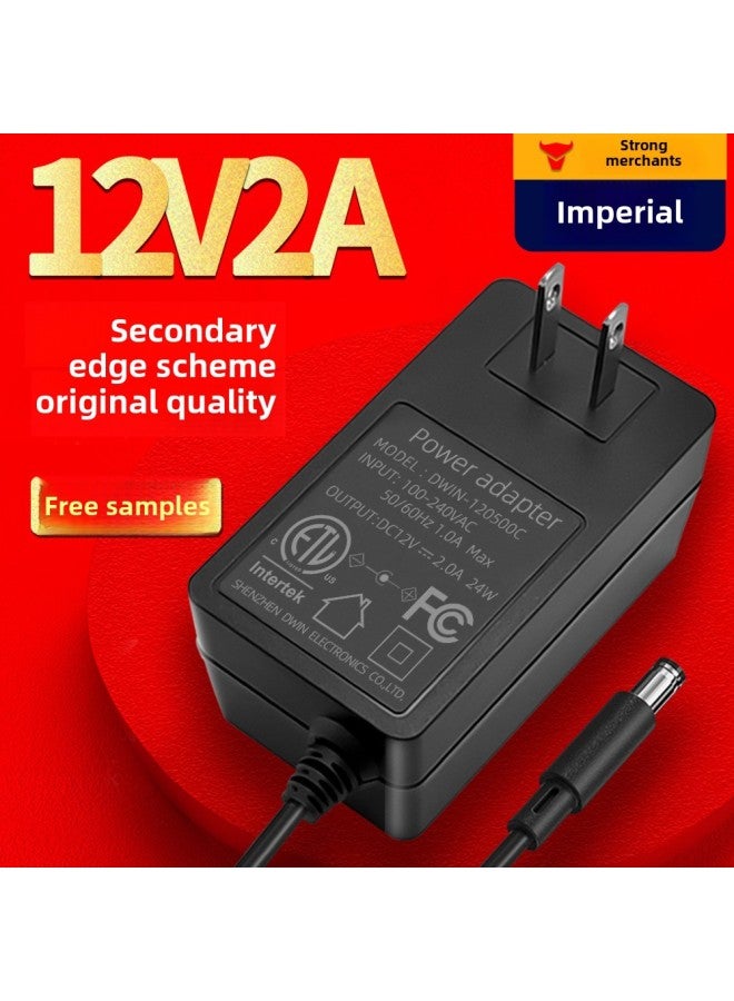 DC12v Power Supply 12v2a/3a/4a/5a/6a Power Adapter In The United States, And Britain Small Household Appliances Horizontal Plug Power Supply-Color:12v2a/24w-Specifications:European Standard Dc 2.5*0.7