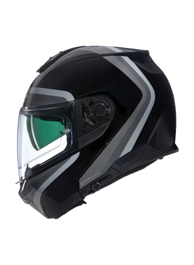 Nolan N100-6 ASSOLUTO BLACK  SILVER  WHITE GLOSSY  Helmet - Image 2