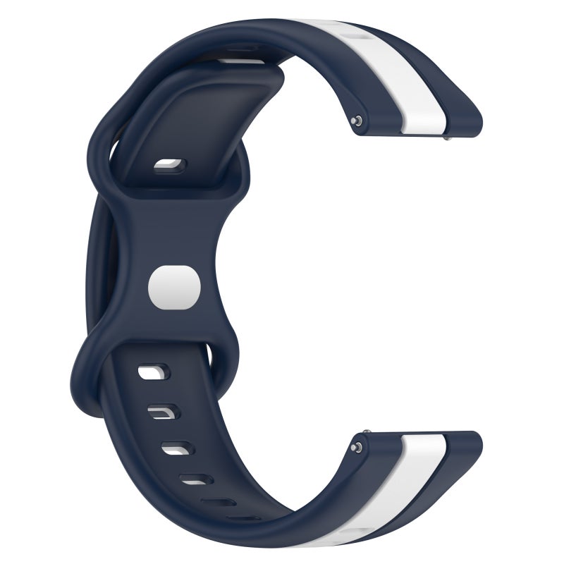 S-TOP For Garmin Venu 20mm Butterfly Buckle Two-Color Silicone Watch Band(White+Blue) - Image 2