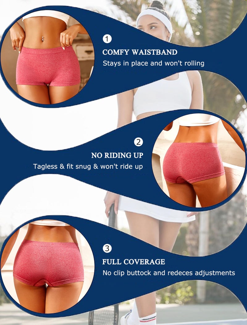 Sth Big Womens Boyshorts Underwear Seamless Boxer Briefs Full Coverage Soft Stretch Panties for Ladies Plus Size Undies 3XL - Image 4