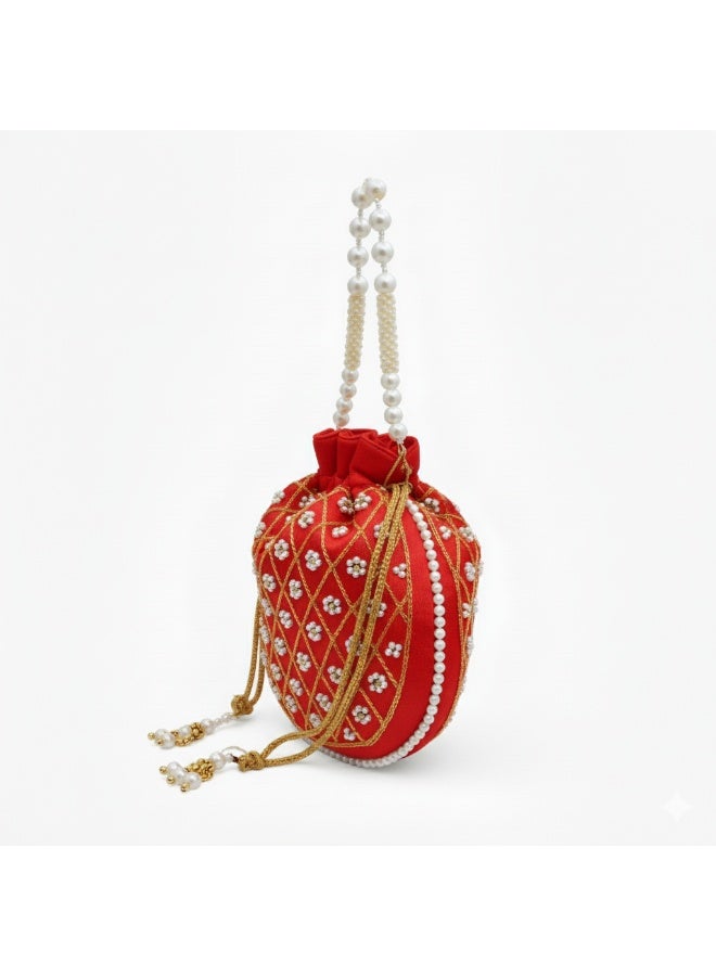 Handcrafted Velvet Potli Bag for Women Traditional, Perfect for Weddings & Special Occasions - Image 3