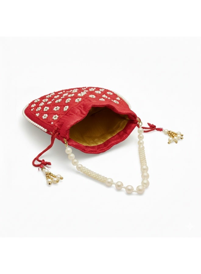 Handcrafted Velvet Potli Bag for Women Traditional, Perfect for Weddings & Special Occasions - Image 4