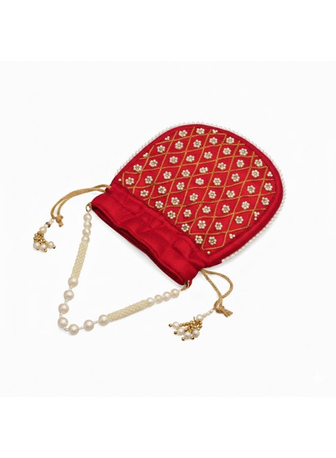 Handcrafted Velvet Potli Bag for Women Traditional, Perfect for Weddings & Special Occasions - Image 5