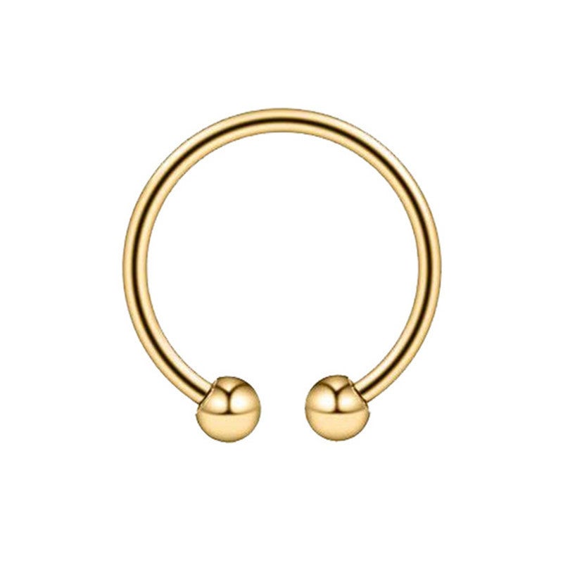 Stainless Steel Non-Piercing Nose Ring Small Thin C-Shaped Horseshoe Nose Hoop - Image 1