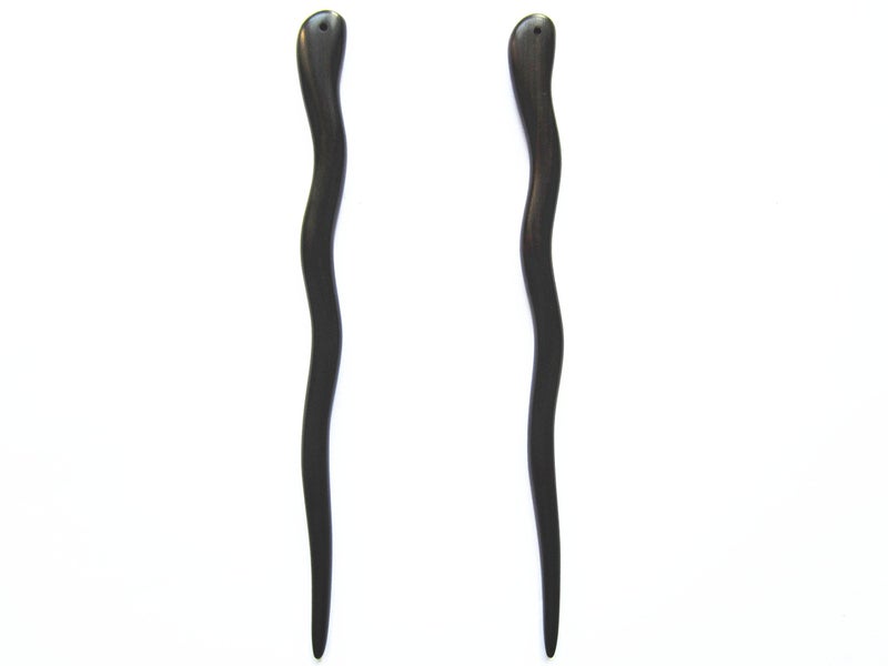 Myhsmooth Zz-bg-charming 2 Count Hair Sticks Natural Ebony (Black Sandalwood) Handmade Carved Hair Clip Shawl Hair Pins Pack of 2 Pcs :Charming - Image 3