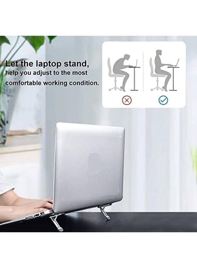 Excefore Portable Invisible Laptop Stand With 3 Adjustable Angles Mini Aluminum Cooling Pad Keyboard Riser Ergonomic With Computer Keyboard Stand 4Pcs  - Image 2