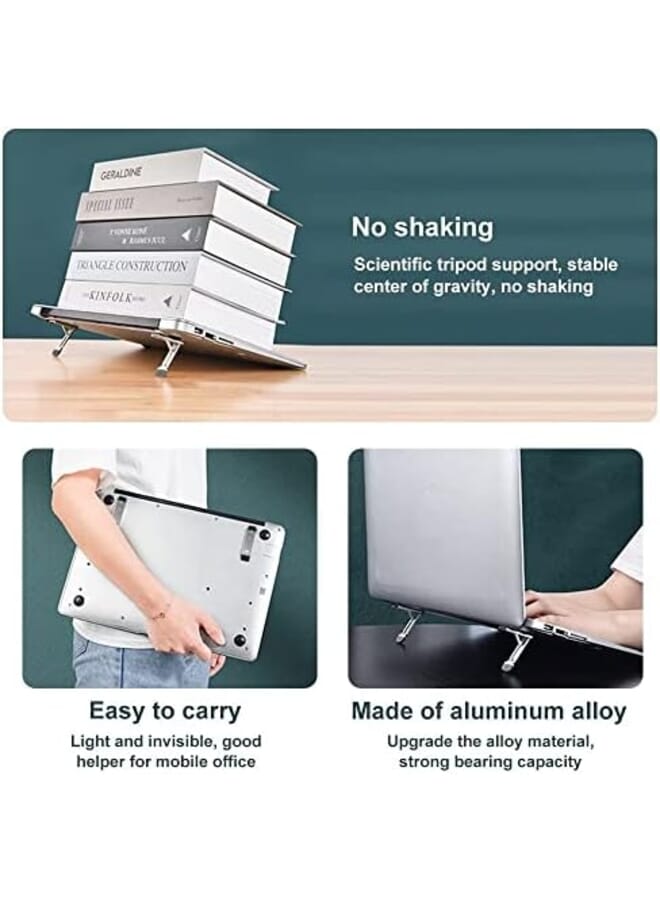 Excefore Portable Invisible Laptop Stand With 3 Adjustable Angles Mini Aluminum Cooling Pad Keyboard Riser Ergonomic With Computer Keyboard Stand 4Pcs  - Image 3