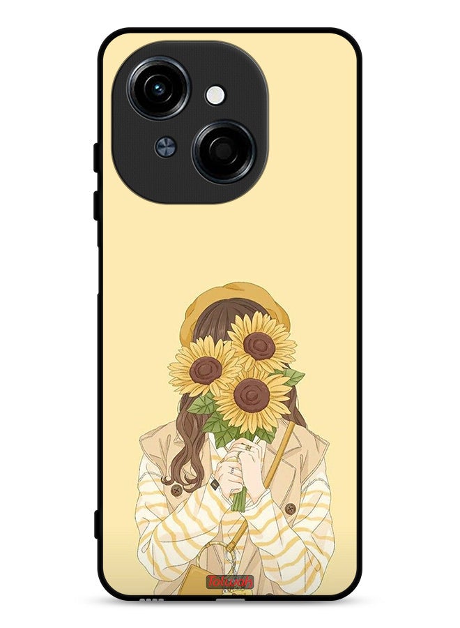 Tolwak Tecno Spark Go 1 4G Protective Case Cover Hide Face With Sunflowers - Image 1