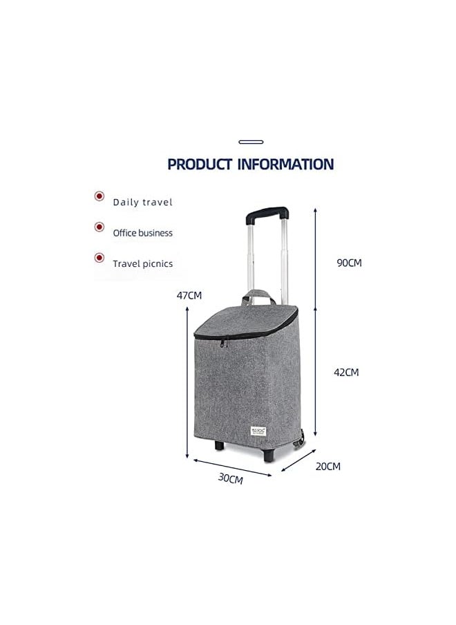 Zaboon - Cart Lightweight Foldable Waterproof Insulated Shopping Bag Big Capacity Grocery Folding Utility Cart - Image 1