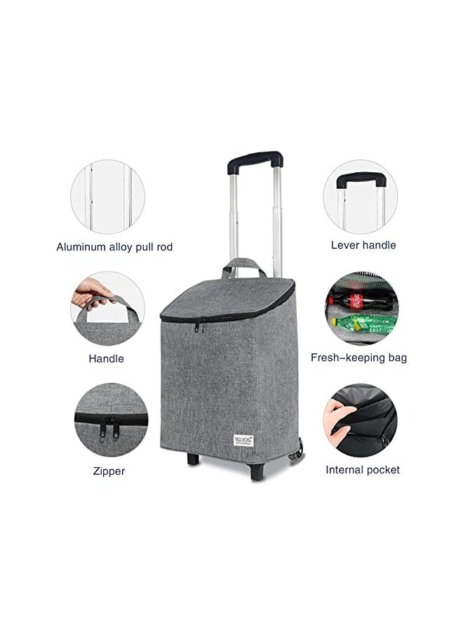 Zaboon - Cart Lightweight Foldable Waterproof Insulated Shopping Bag Big Capacity Grocery Folding Utility Cart - Image 1