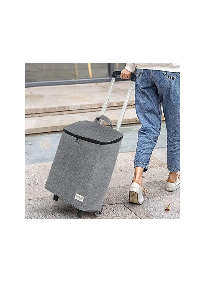Zaboon - Cart Lightweight Foldable Waterproof Insulated Shopping Bag Big Capacity Grocery Folding Utility Cart - Image 1