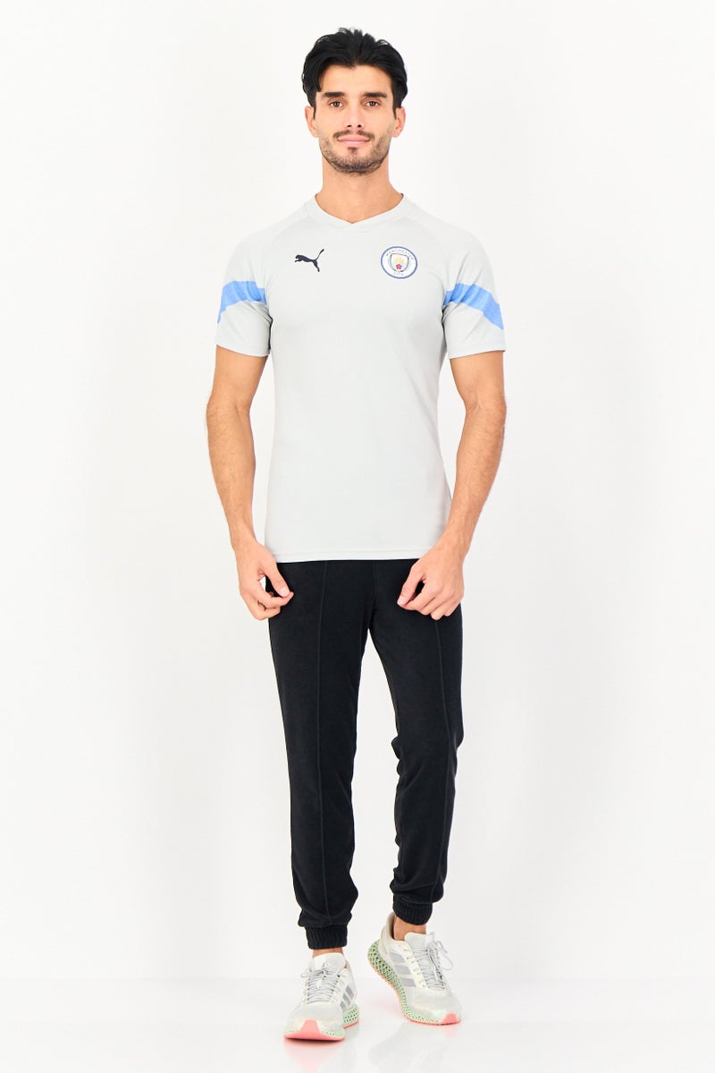 PUMA Men Slim Fit Short Sleeve  Man City Training Jersey Shirt, Grey - Image 2