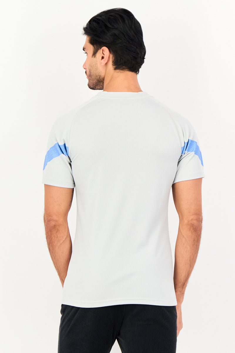 PUMA Men Slim Fit Short Sleeve  Man City Training Jersey Shirt, Grey - Image 4