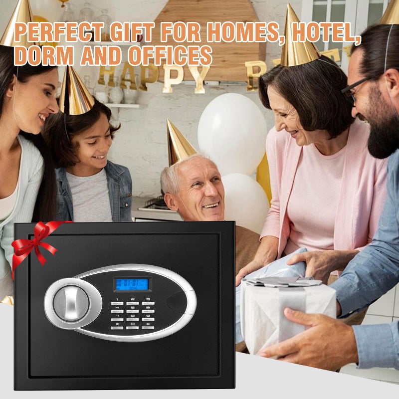 VIDXCVIT صندوق أمان 1.2 قدم مكعب مقاوم للحريق ومائي للاستخدام المنزلي، خزائن مقاومة للحريق مع لوحة مفاتيح رقمية، مفاتيح احتياطية ورف قابل للإزالة، خزنة أمان مقاومة للحريق للنقود والأسلحة والأدوية والممتلكات الثمينة - Image 5