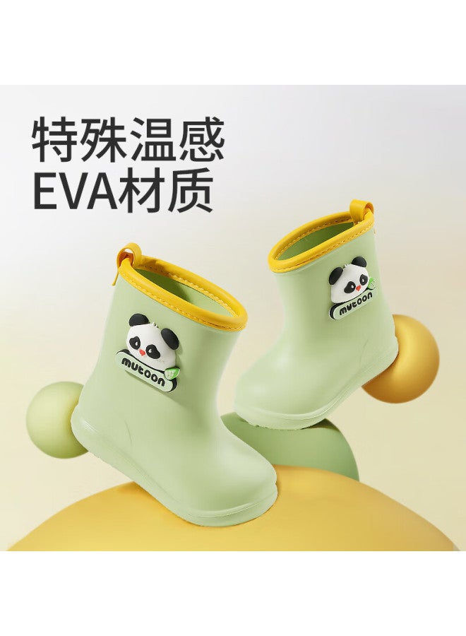 Mutong Kids Waterproof One-piece Rain Boots Cute Original Cartoon Baby Water Shoes Adorable Red Calf 190
